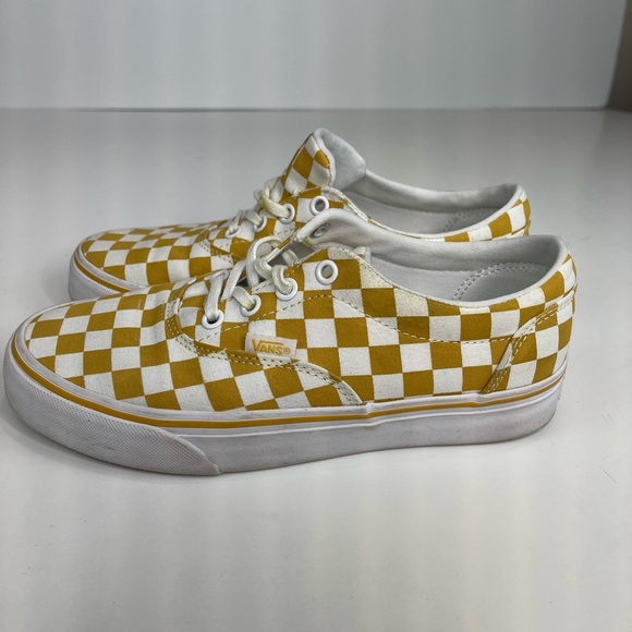 Vans Yellow Checkerboard Lace Up Skate Sneakers - Picture 13 of 15
